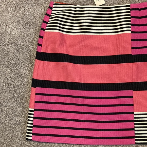 NWT LOFT Pink Color Block Stripe Skirt 2P - Picture 9 of 16